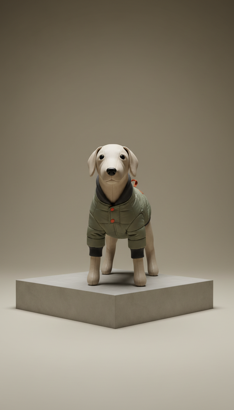 Olive Ash Tailored Puffer Coat